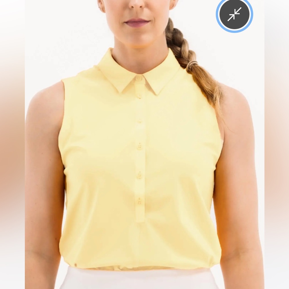 Foray Golf Women’s Golf Core Sleeveless Polo Pullover Shirt In Yellow Size L